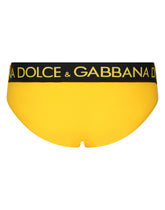 Swim briefs with high-cut leg and branded rear waistband - | Dolce & Gabbana