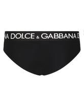 Swim briefs with high-cut leg and branded rear waistband - | Dolce & Gabbana
