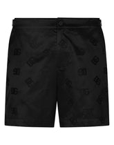 Mid-length jacquard swim shorts with DG Monogram - | Dolce & Gabbana