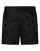 Mid-length jacquard swim shorts with DG Monogram - | Dolce & Gabbana