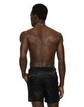 Mid-length jacquard swim shorts with DG Monogram - | Dolce & Gabbana