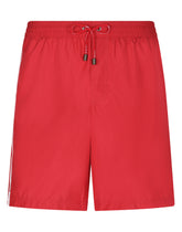 Short swimming trunks with logoed ribbon - | Dolce & Gabbana