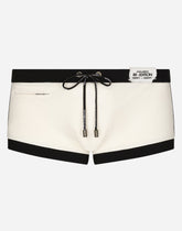 High-legged swim trunks with patch - | Dolce & Gabbana