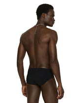 Swim briefs with high-cut leg and branded band - | Dolce & Gabbana