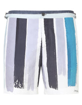 Mid-length swim shorts with brushtroke print - | Dolce & Gabbana