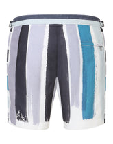 Mid-length swim shorts with brushtroke print - | Dolce & Gabbana