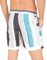 Mid-length swim shorts with brushtroke print - | Dolce & Gabbana