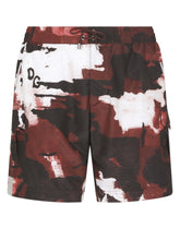 Mid-length swim trunks with camouflage print - | Dolce & Gabbana