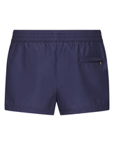Short swim trunks with branded plate - | Dolce & Gabbana