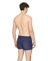 Short swim trunks with branded plate - | Dolce & Gabbana