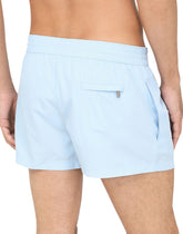 Short swim trunks with branded plate - | Dolce & Gabbana