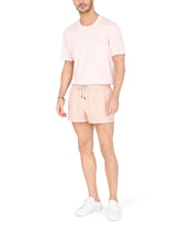 Short swim trunks with branded plate - | Dolce & Gabbana