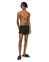 Short swim trunks with branded plate - | Dolce & Gabbana