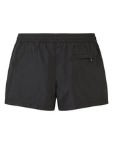 Short swim trunks with branded plate - | Dolce & Gabbana