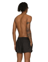 Short swim trunks with branded plate - | Dolce & Gabbana