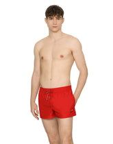 Short swim trunks with branded plate - | Dolce & Gabbana