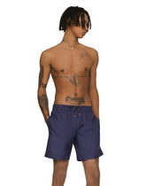 Mid-length swim trunks with branded plate - | Dolce & Gabbana