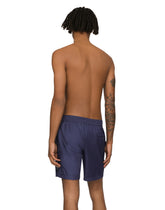 Mid-length swim trunks with branded plate - | Dolce & Gabbana