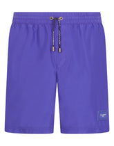 Mid-length swim trunks with branded plate - | Dolce & Gabbana