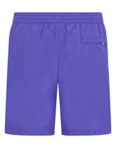 Mid-length swim trunks with branded plate - | Dolce & Gabbana