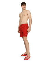 Mid-length swim trunks with branded plate - | Dolce & Gabbana