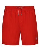 Mid-length swim trunks with branded plate - | Dolce & Gabbana