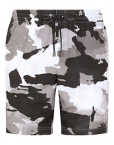 Mid-length swim trunks with camouflage print - | Dolce & Gabbana