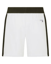 Two-tone mid-length swim trunks with DG patch - | Dolce & Gabbana
