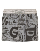 Short swim trunks with logo print - | Dolce & Gabbana