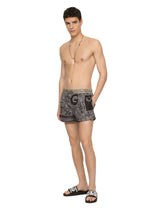 Short swim trunks with logo print - | Dolce & Gabbana