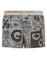 Short swim trunks with logo print - | Dolce & Gabbana