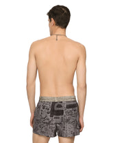 Short swim trunks with logo print - | Dolce & Gabbana