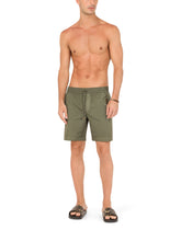 Mid-length swim trunks with key chain - | Dolce & Gabbana