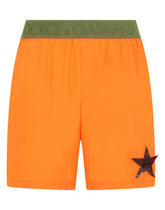 Mid-length swim trunks with patch - | Dolce & Gabbana