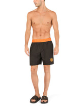 Mid-length swim trunks with patch - | Dolce & Gabbana