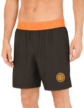 Mid-length swim trunks with patch - | Dolce & Gabbana