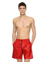 Mid-length swim trunks with side bands - | Dolce & Gabbana