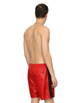 Mid-length swim trunks with side bands - | Dolce & Gabbana