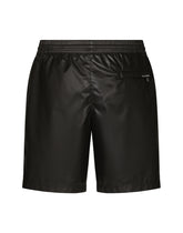 Mid-length swim trunks with branded band - | Dolce & Gabbana