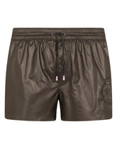 Short swim trunks with heraldic patch - | Dolce & Gabbana