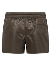 Short swim trunks with heraldic patch - | Dolce & Gabbana