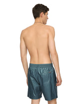 Mid-length swim trunks with heraldic patch - | Dolce & Gabbana