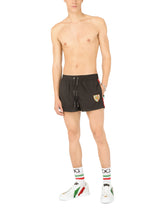 Short swim trunks with DG patch - | Dolce & Gabbana