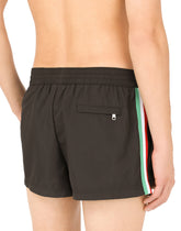 Short swim trunks with DG patch - | Dolce & Gabbana
