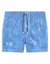 Short garment-dyed swim trunks - | Dolce & Gabbana