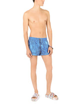 Short garment-dyed swim trunks - | Dolce & Gabbana