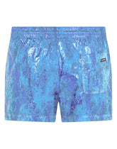Short garment-dyed swim trunks - | Dolce & Gabbana