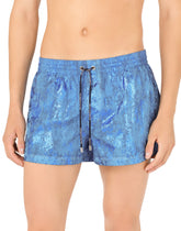 Short garment-dyed swim trunks - | Dolce & Gabbana