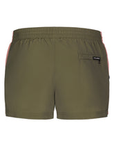 Short patchwork swim trunks with DG print - | Dolce & Gabbana