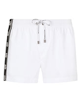 Short swim trunks with DG logo band - | Dolce & Gabbana